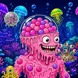 Oozlings #8003, Gumball Brain · Glow Reef