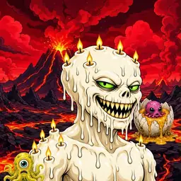 Oozlings #8004, Candle Wax · Lava Fields