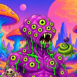Oozlings #8006, Mutated Eyeball Cluster · Mushroom Desert