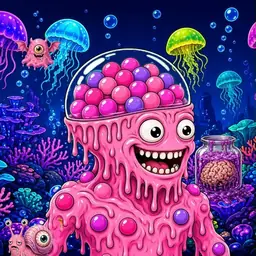 Oozlings #8010, Gumball Brain · Glow Reef