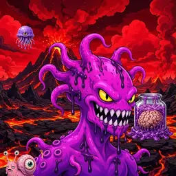 Oozlings #8013, Squid · Lava Fields