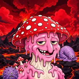 Oozlings #8018, Mushroom Head · Lava Fields