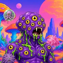 Oozlings #8027, Eyeball Cluster · Mushroom Desert