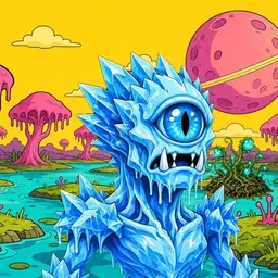 Oozlings #8035, Ice Cyclops · Turquoise Swamp