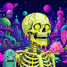 Oozlings #8040, Mutated Skull · Neon City