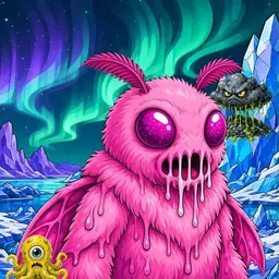 Oozlings #8042, Mutant Moth · Aurora Ice