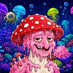 Oozlings #8044, Mushroom Head · Glow Reef