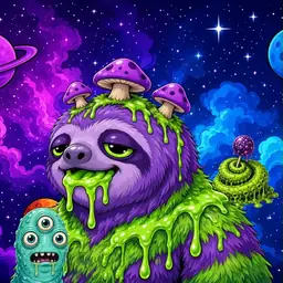 Oozlings #8047, Slime Sloth · Void Nebula