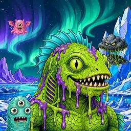 Oozlings #8049, Swamp Fish · Aurora Ice