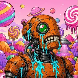 Oozlings #805, Rusty Robot · Candy Planet