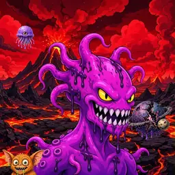 Oozlings #8050, Squid · Lava Fields