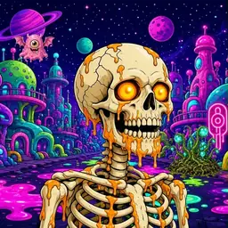Oozlings #8056, Skull · Neon City