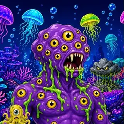 Oozlings #8059, Eyeball Cluster · Glow Reef