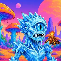 Oozlings #8061, Ice Cyclops · Mushroom Desert