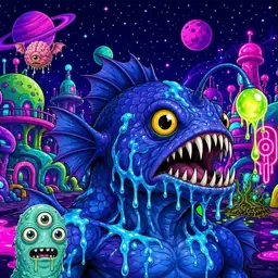 Oozlings #8062, Anglerfish · Neon City
