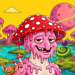 Oozlings #8065, Mushroom Head · Turquoise Swamp
