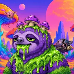 Oozlings #8071, Slime Sloth · Mushroom Desert
