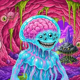 Oozlings #8074, Jellyfish Brain · Flesh Cave