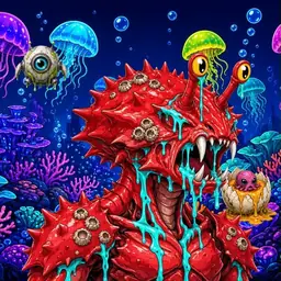 Oozlings #8077, Crab · Glow Reef