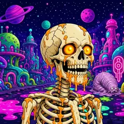 Oozlings #8079, Skull · Neon City