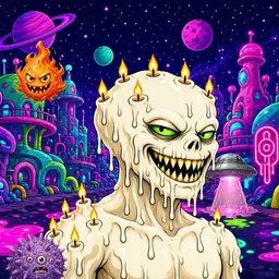 Oozlings #8082, Candle Wax · Neon City