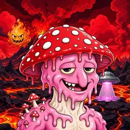 Oozlings #8085, Mushroom Head · Lava Fields