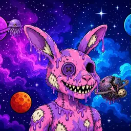 Oozlings #8086, Zombie Bunny · Void Nebula