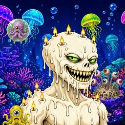 Oozlings #8090, Candle Wax · Glow Reef