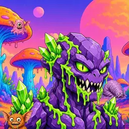 Oozlings #8099, Crystal Rock · Mushroom Desert