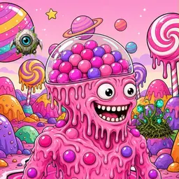 Oozlings #81, Gumball Brain · Candy Planet
