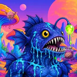 Oozlings #8100, Anglerfish · Mushroom Desert