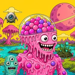 Oozlings #8101, Gumball Brain · Turquoise Swamp