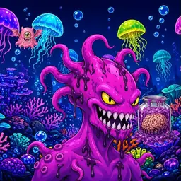 Oozlings #8106, Squid · Glow Reef