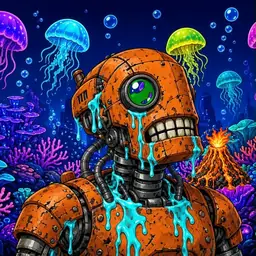 Oozlings #8108, Rusty Robot · Glow Reef