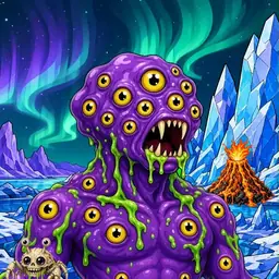 Oozlings #8110, Eyeball Cluster · Aurora Ice
