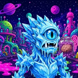 Oozlings #8114, Ice Cyclops · Neon City