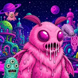 Oozlings #812, Mutant Moth · Neon City