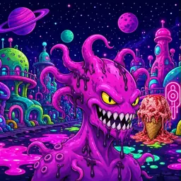 Oozlings #8120, Squid · Neon City