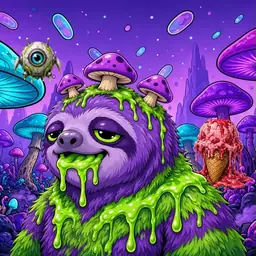 Oozlings #8121, Slime Sloth · Fungus Forest