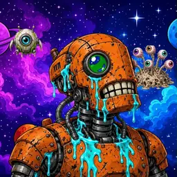 Oozlings #8123, Rusty Robot · Void Nebula