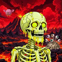 Oozlings #8124, Mutated Skull · Lava Fields