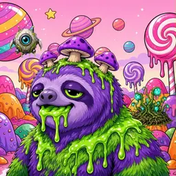 Oozlings #8131, Slime Sloth · Candy Planet