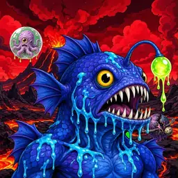 Oozlings #8134, Anglerfish · Lava Fields
