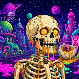 Oozlings #8136, Skull · Neon City