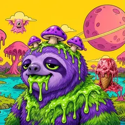 Oozlings #8139, Slime Sloth · Turquoise Swamp