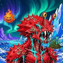 Oozlings #8142, Crab · Aurora Ice