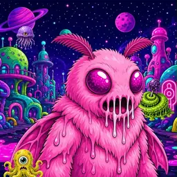 Oozlings #8147, Mutant Moth · Neon City