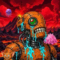Oozlings #8159, Rusty Robot · Lava Fields