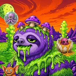 Oozlings #8174, Slime Sloth · Acid Lake