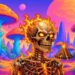 Oozlings #8176, Fire Skull · Mushroom Desert